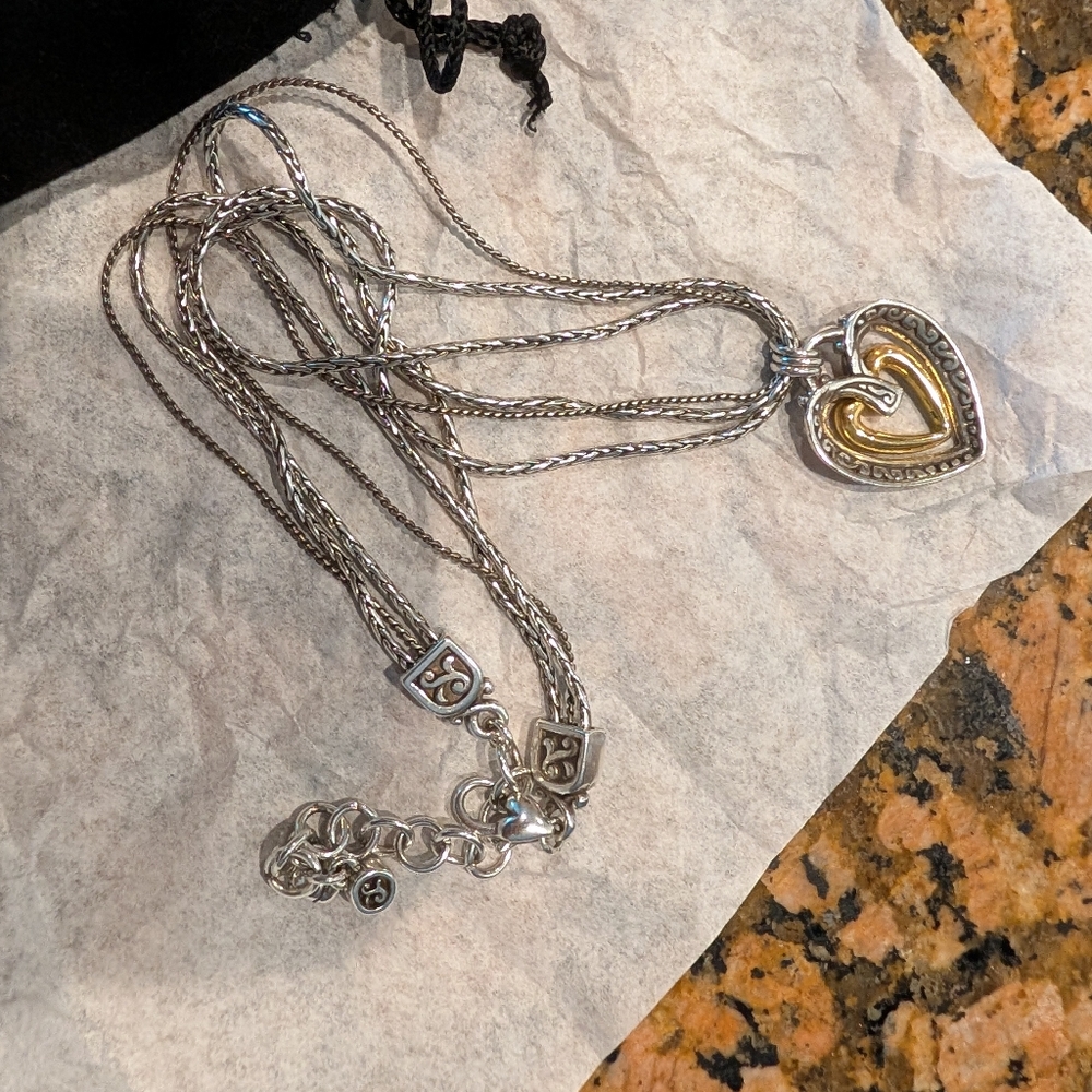 Brighton Ellington silver and gold and Heart Necklace - Picture 3 of 4